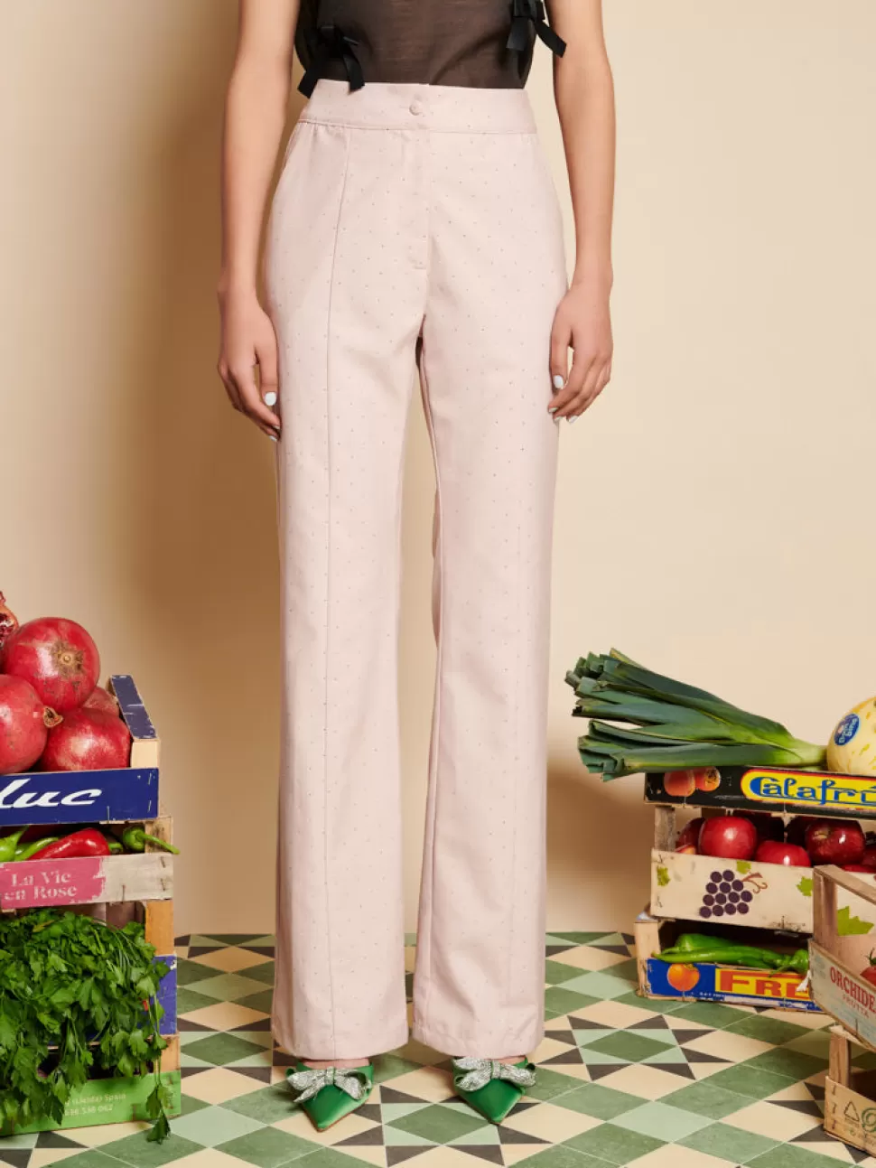 Bottoms | Sister Jane Apple Gem Trousers Dusty Pink