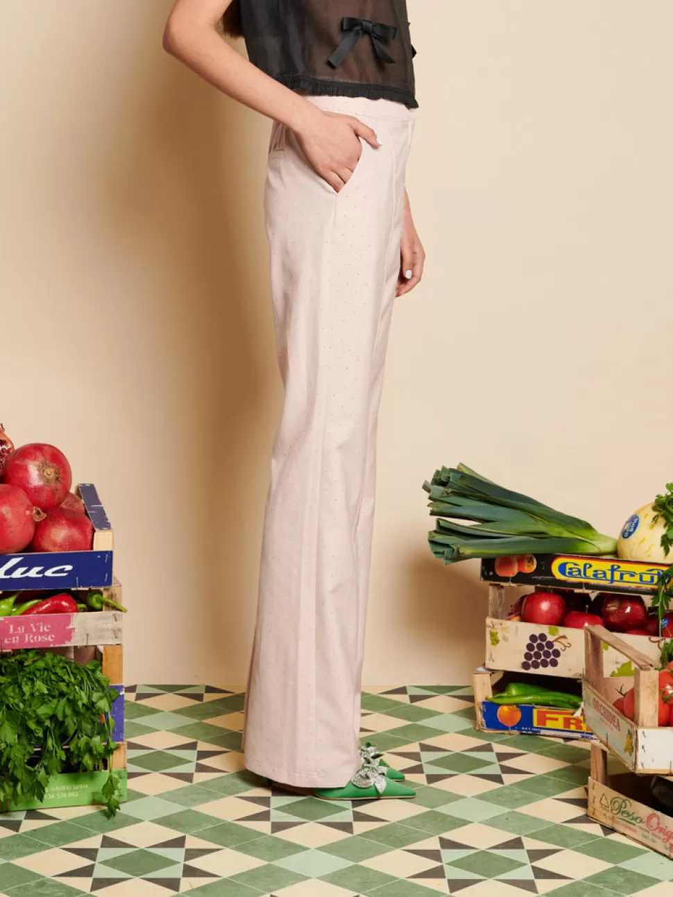 Bottoms | Sister Jane Apple Gem Trousers Dusty Pink
