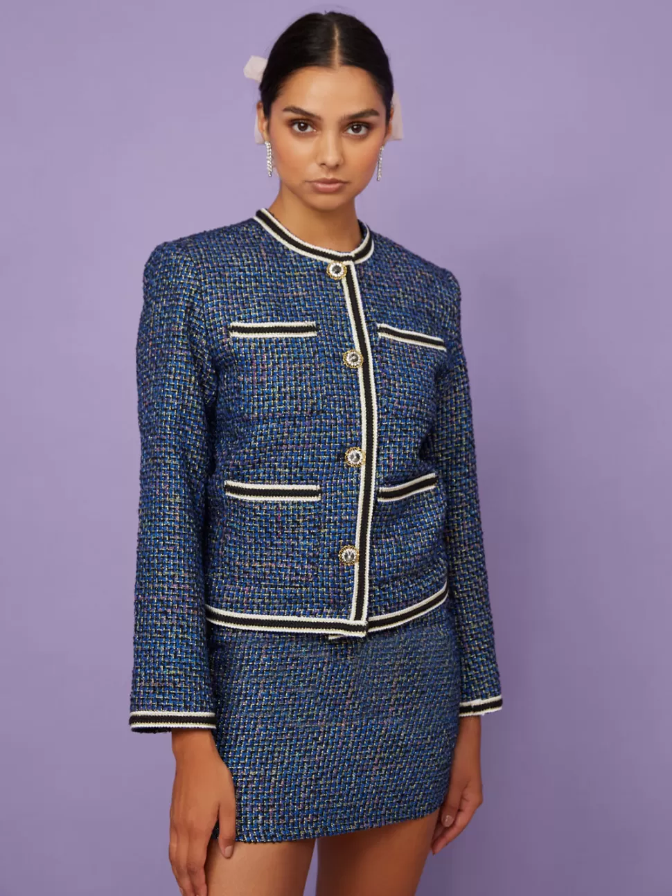 Jackets | Sister Jane Ballet Tweed Jacket Navy