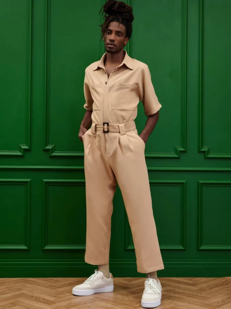 Trousers | Sister Jane Bertie Crepe Boiler Suit Earthy
