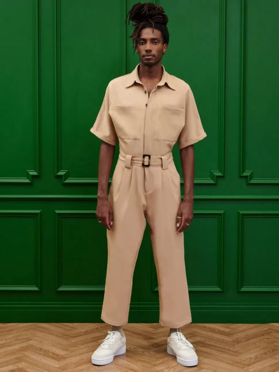 Trousers | Sister Jane Bertie Crepe Boiler Suit Earthy
