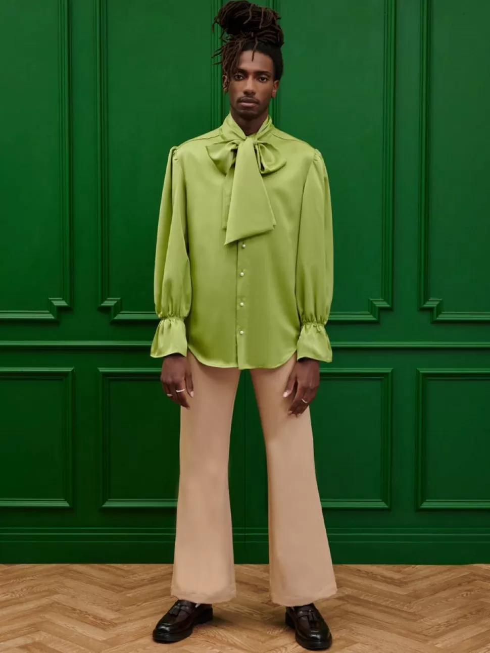 Trousers | Sister Jane Bertie Crepe Flare Trousers Earthy