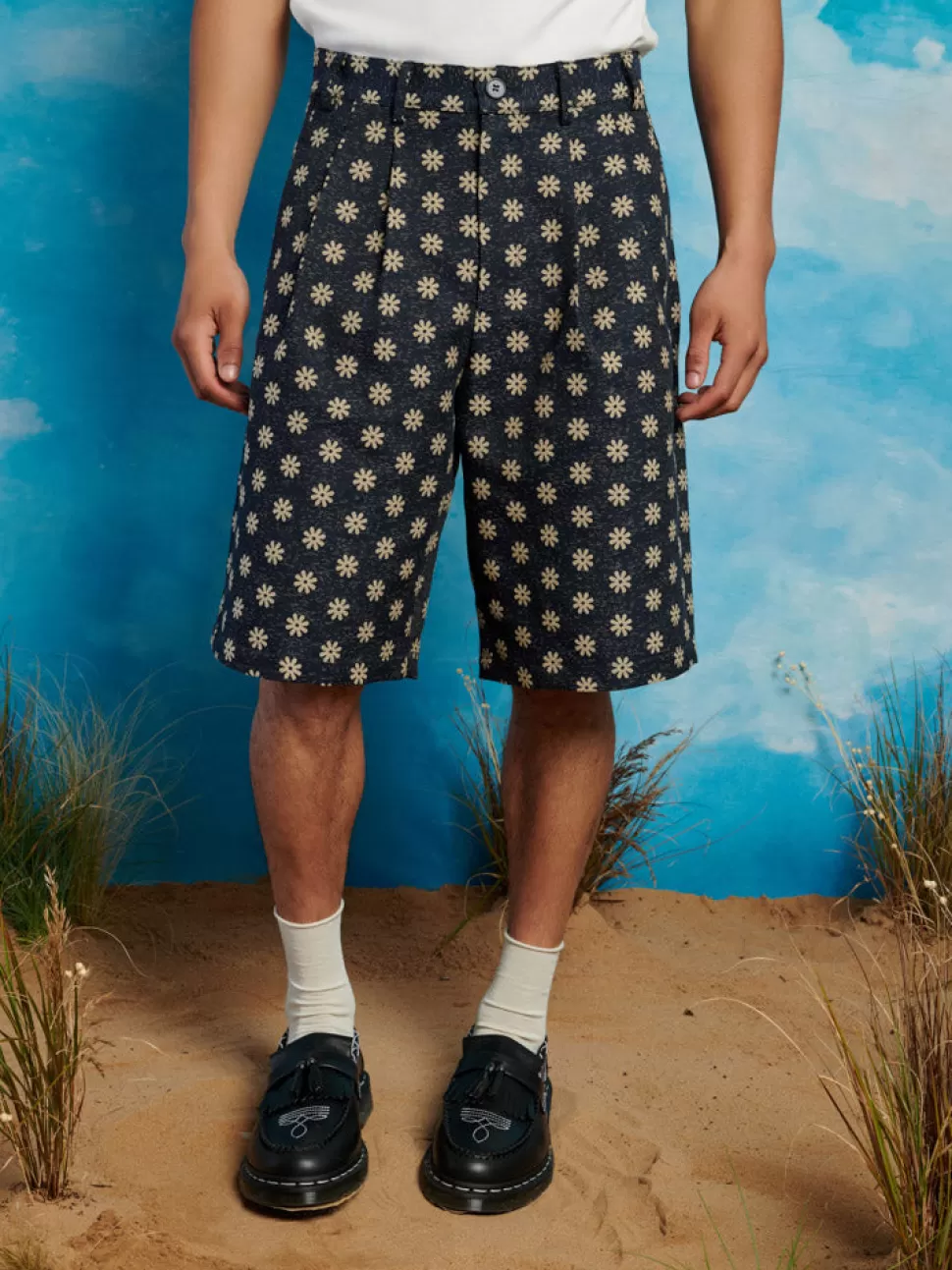 Bottoms | Trousers | Sister Jane Buck Flower Tailored Shorts Maritime Blue