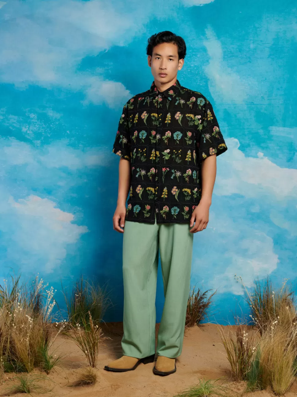 Shirts | Sister Jane Cameron Embroidery Boxy Shirt Black