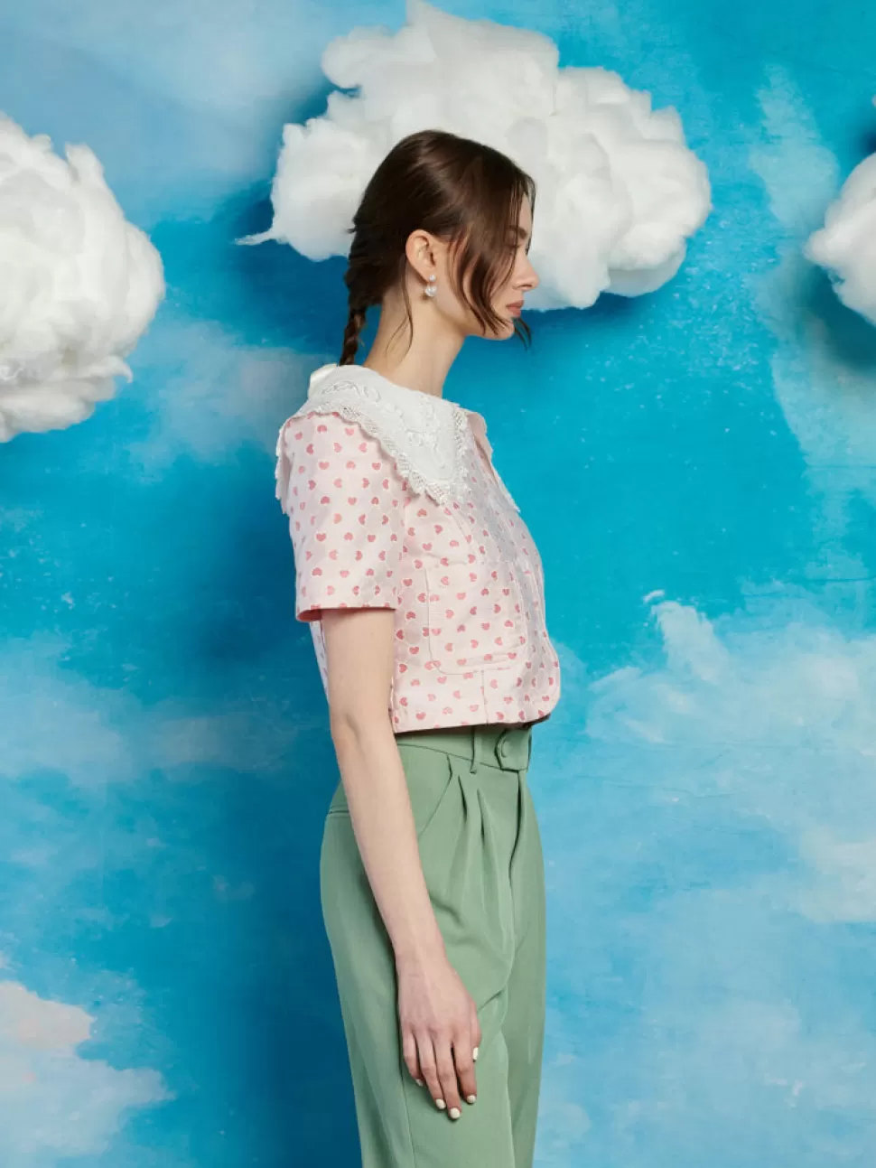Tops | Sister Jane Canter Jacquard Bow Top Salmon Pink