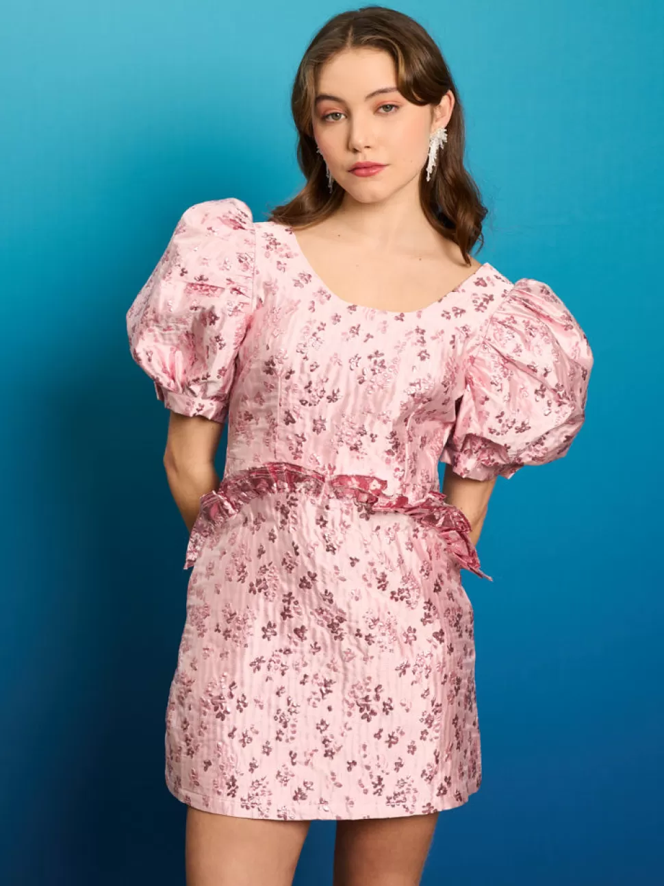 Dresses | Sister Jane Cherub Fish Jacquard Mini Dress Baby Pink