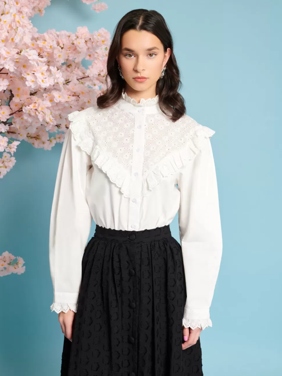 Tops | Sister Jane Dancing Blooms Blouse Snow White