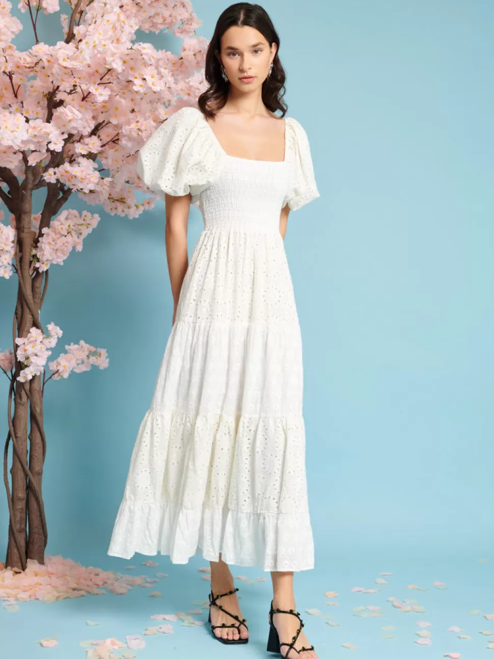 Dresses | Sister Jane Dancing Blooms Midi Dress White & Cream