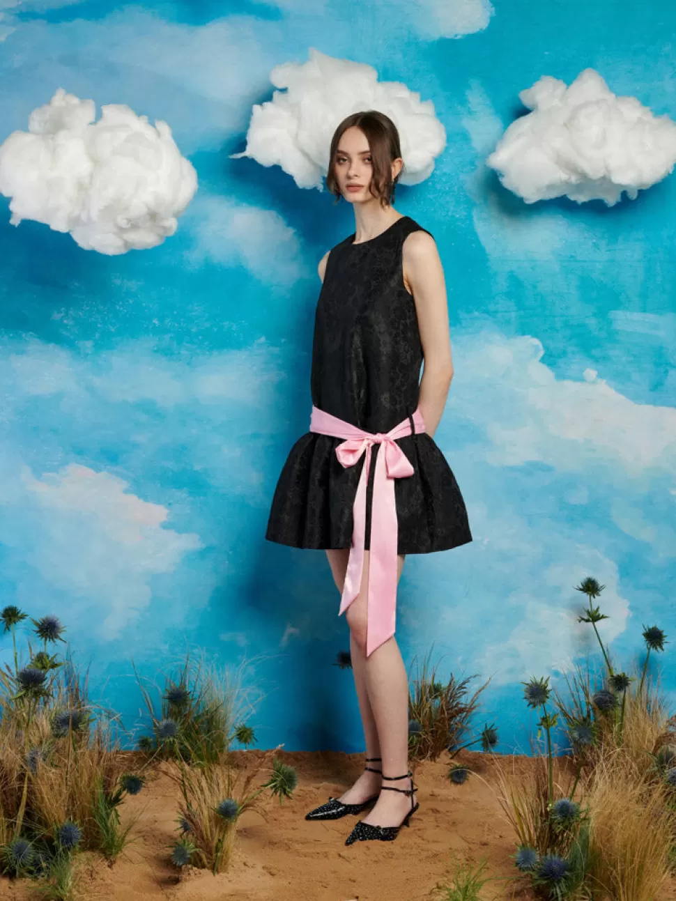 Dresses | Sister Jane Darling Jacquard Mini Dress Coal Black