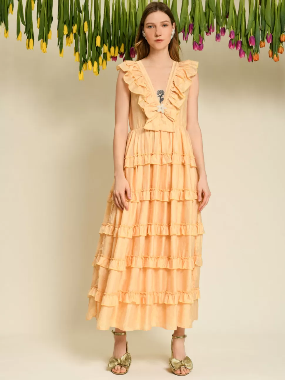 Dresses | Dream | Sister Jane DREAM Apricot Tulip Ruffle Dress Creamy Corn Yellow
