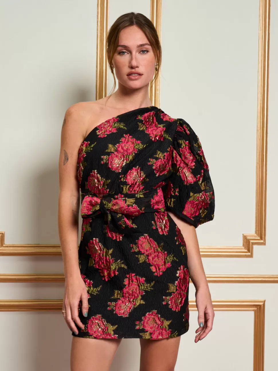 Dresses | Dream | Sister Jane DREAM Begonia Jacquard Mini Dress Ink Black