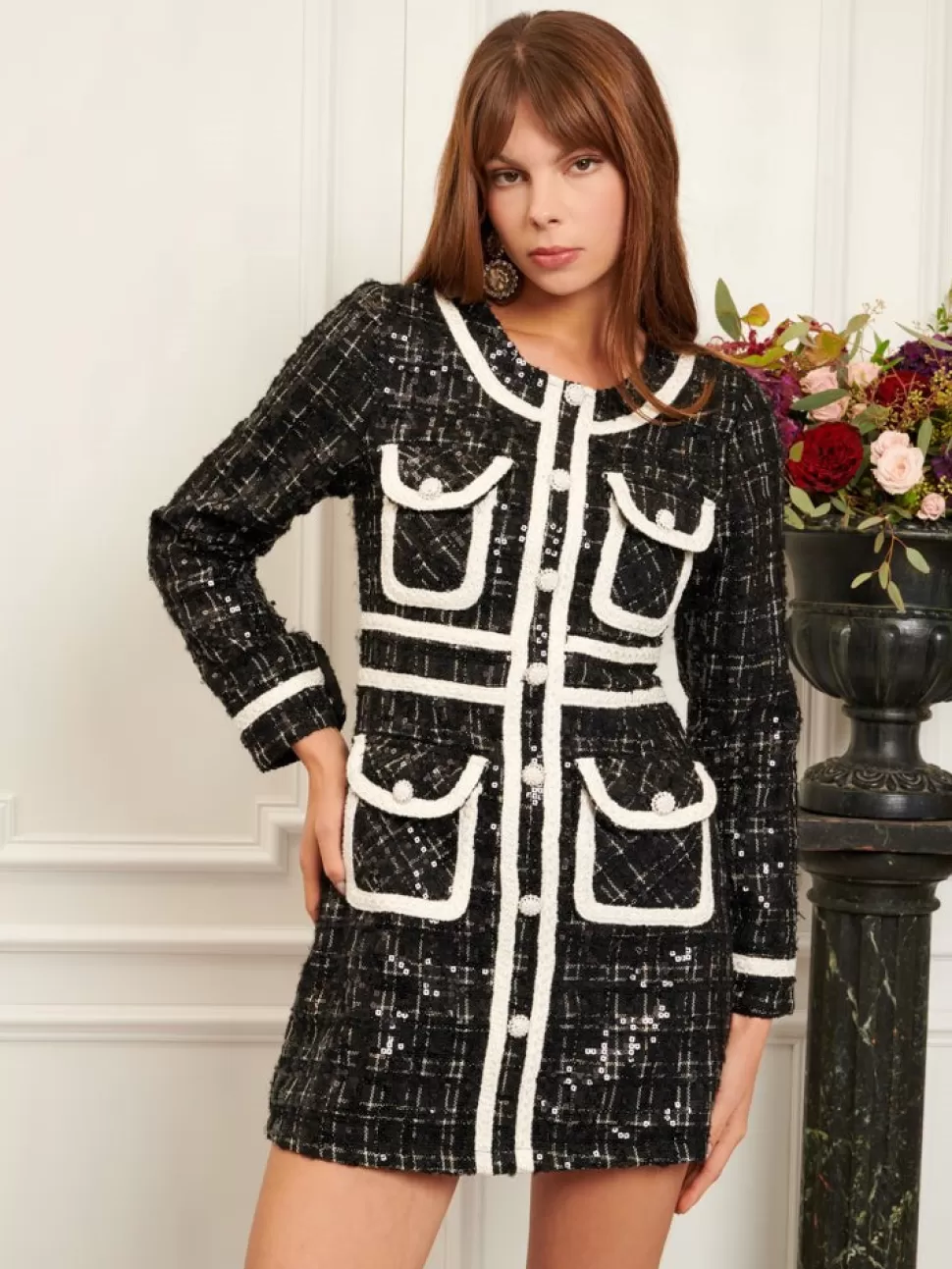 Dream | Sister Jane DREAM Belle Tweed Mini Dress Black Cream