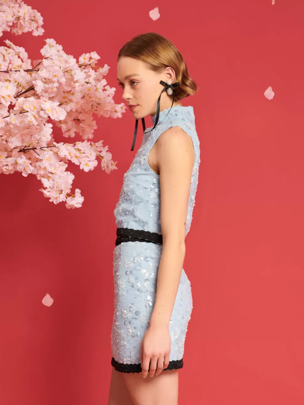 Tops | Dream | Sister Jane DREAM Blossom Bead Cropped Top Pastel Blue