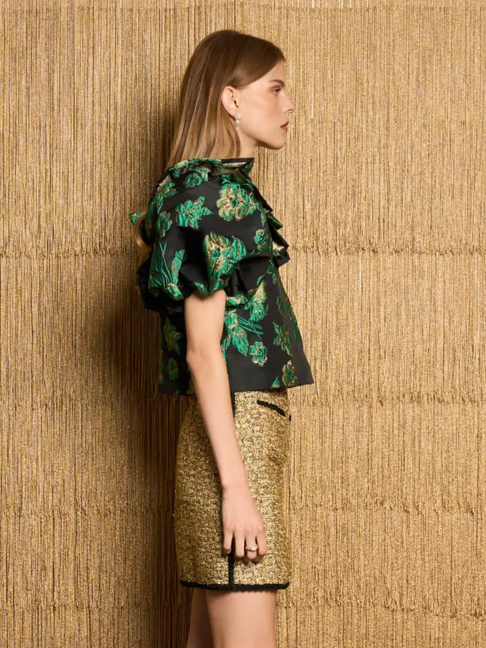 Tops | Dream | Sister Jane DREAM Bonnie Jacquard Cropped Top Black Forest