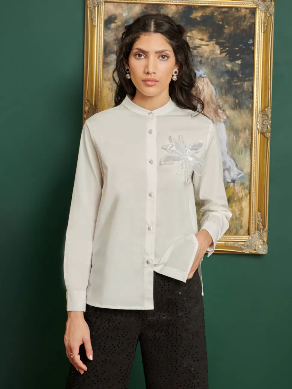 Tops | Dream | Sister Jane DREAM Cezanne Applique Shirt Pearled White