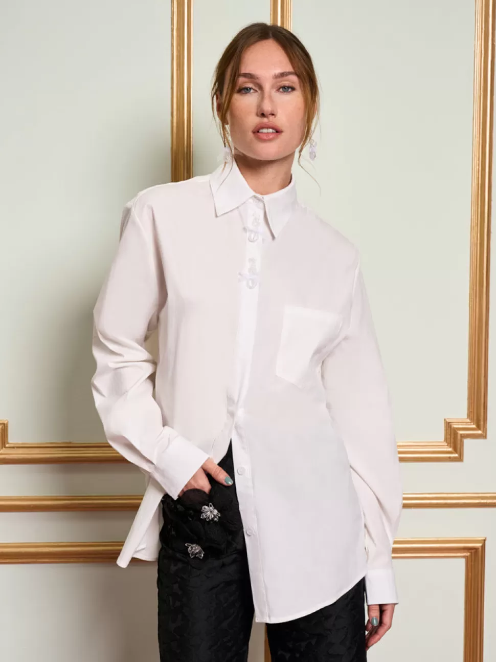 Tops | Dream | Sister Jane DREAM Chantilly Embelished Shirt Pearl White
