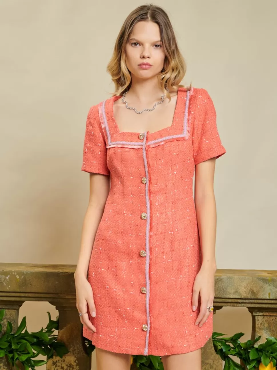 Dresses | Dream | Sister Jane DREAM Citrus Summer Tweed Dress Living Coral