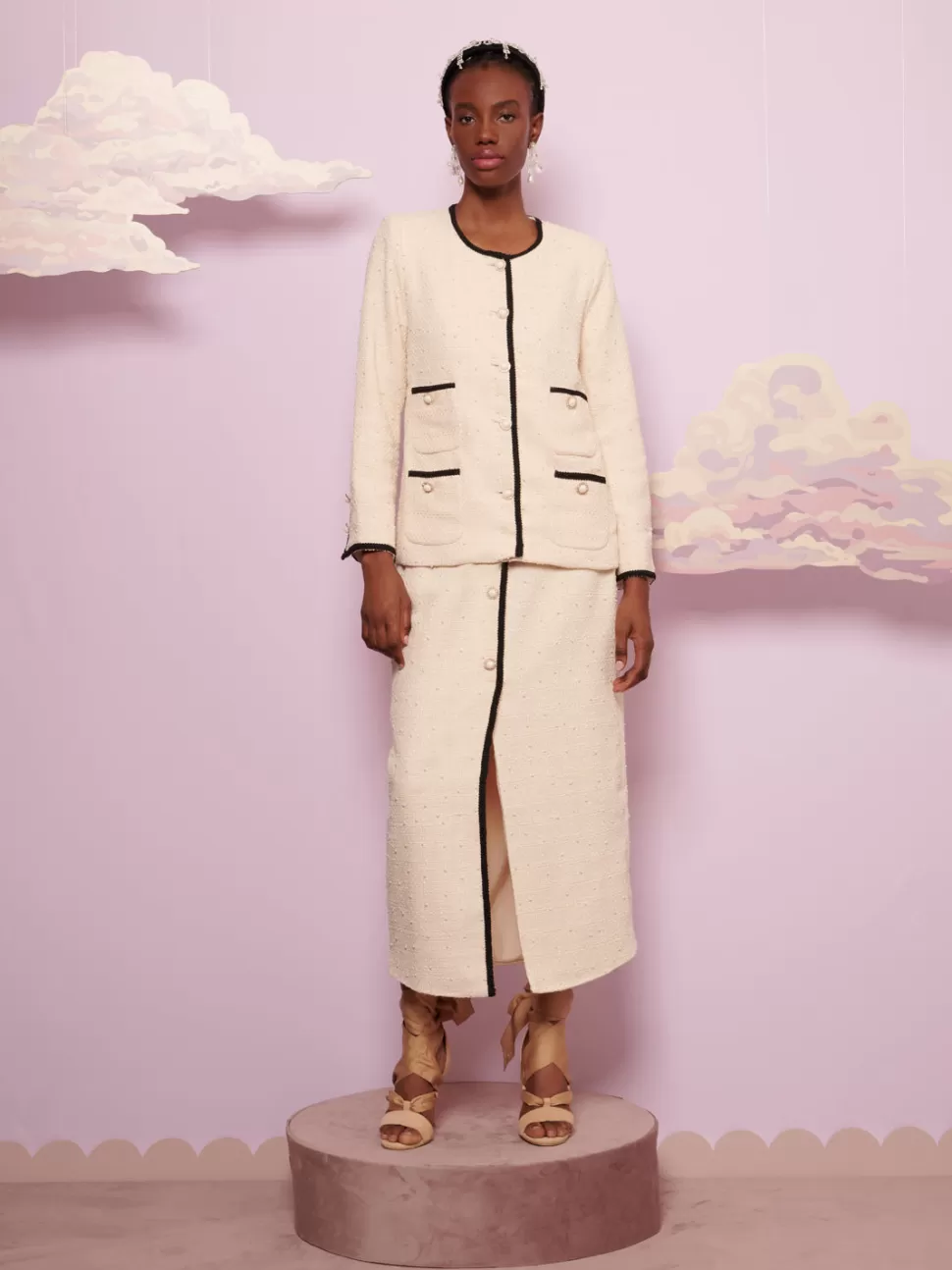 Jackets | Dream | Sister Jane DREAM Clara Pearl Tweed Jacket Cream