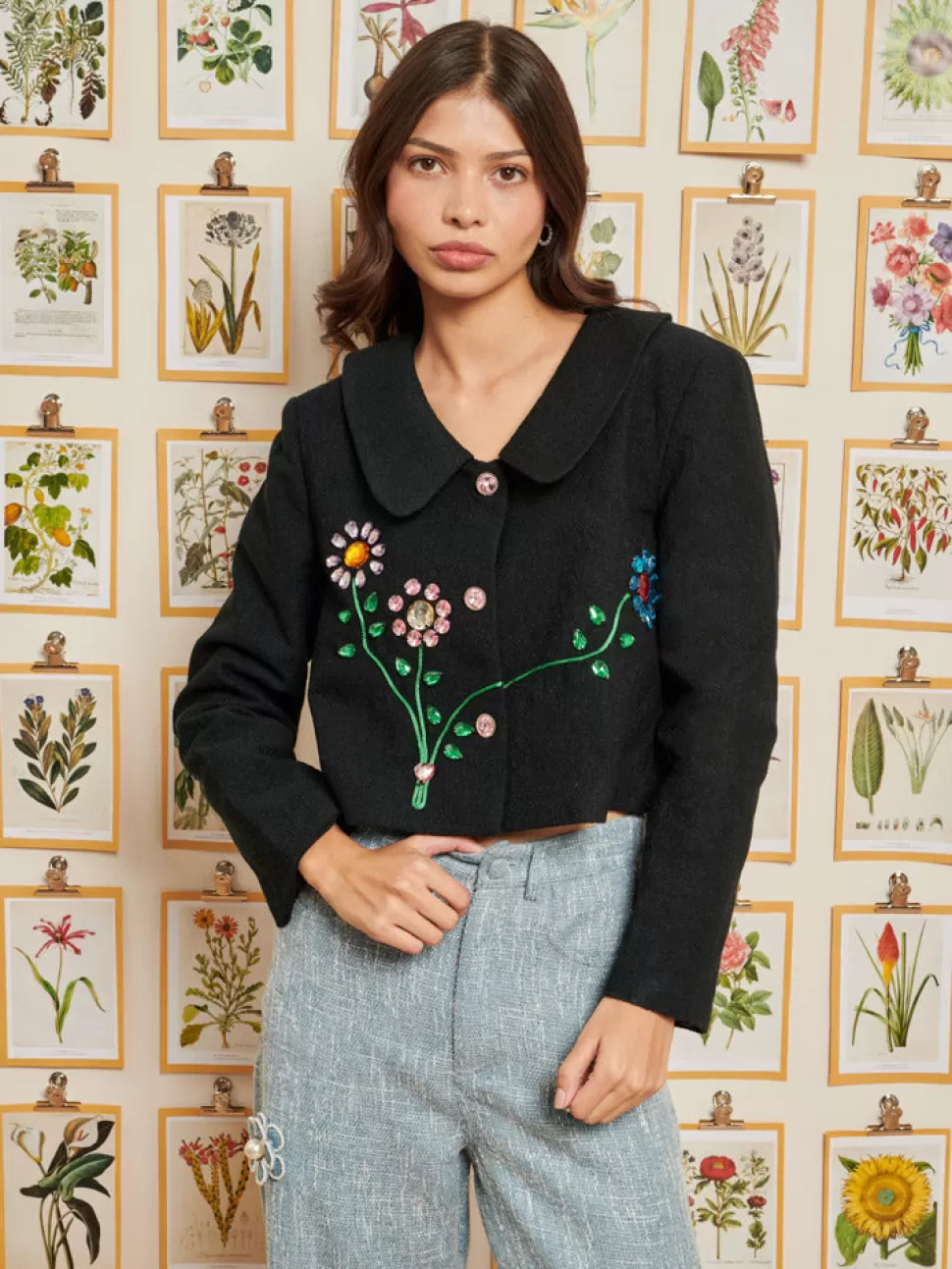 Jackets | Dream | Sister Jane DREAM Diamond Bouquet Jacket Ebony Black