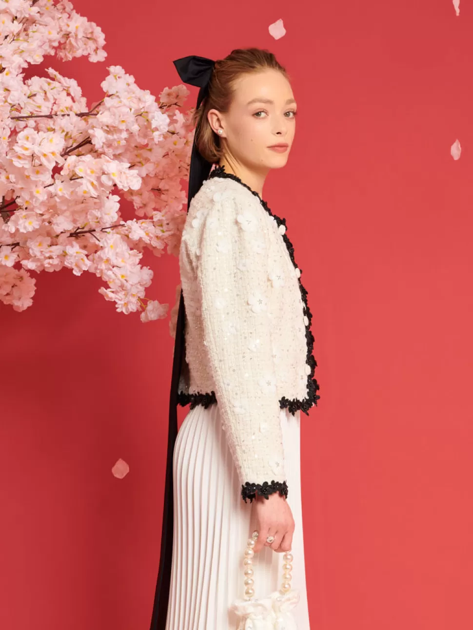 Jackets | Dream | Sister Jane DREAM Enflower Tweed Jacket Whipped Cream