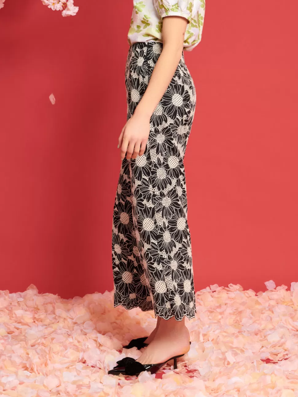Bottoms | Dream | Sister Jane DREAM Flower Haze Wide Leg Trousers Black And White