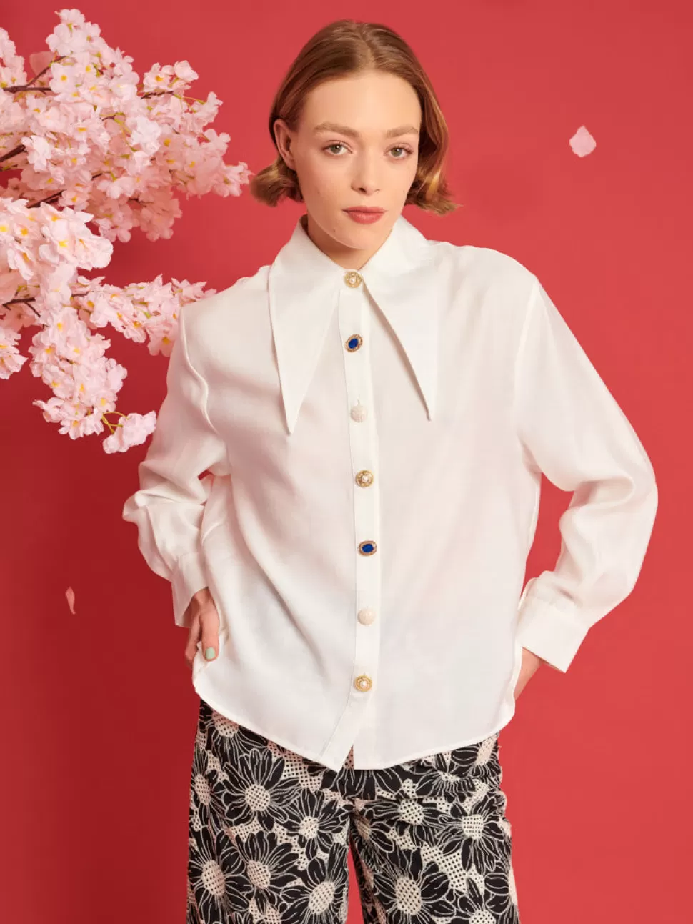 Tops | Dream | Sister Jane DREAM Fortune Belted Shirt Pearled Ivory