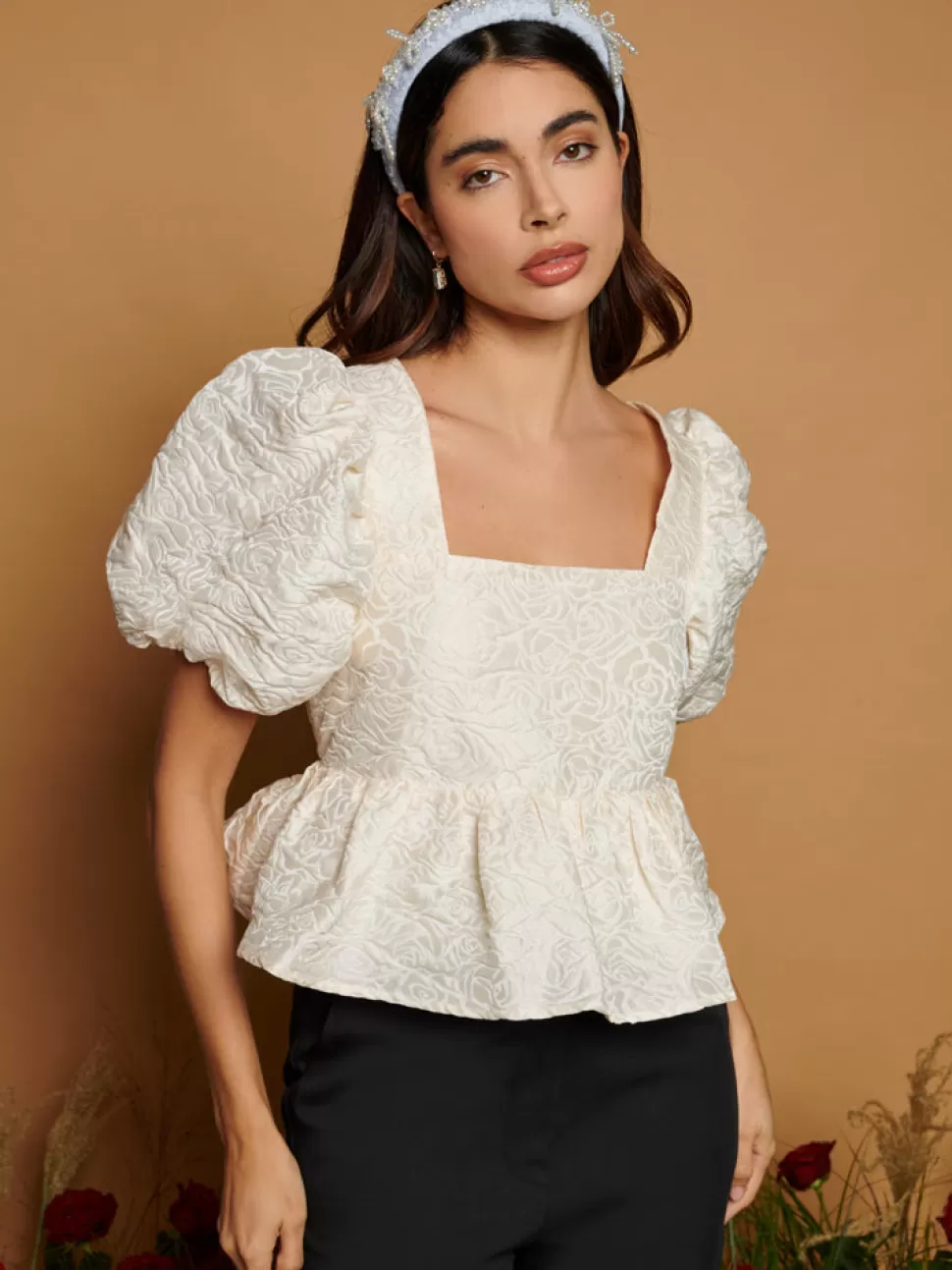 Tops | Dream | Sister Jane DREAM French Rose Jacquard Top Ivory
