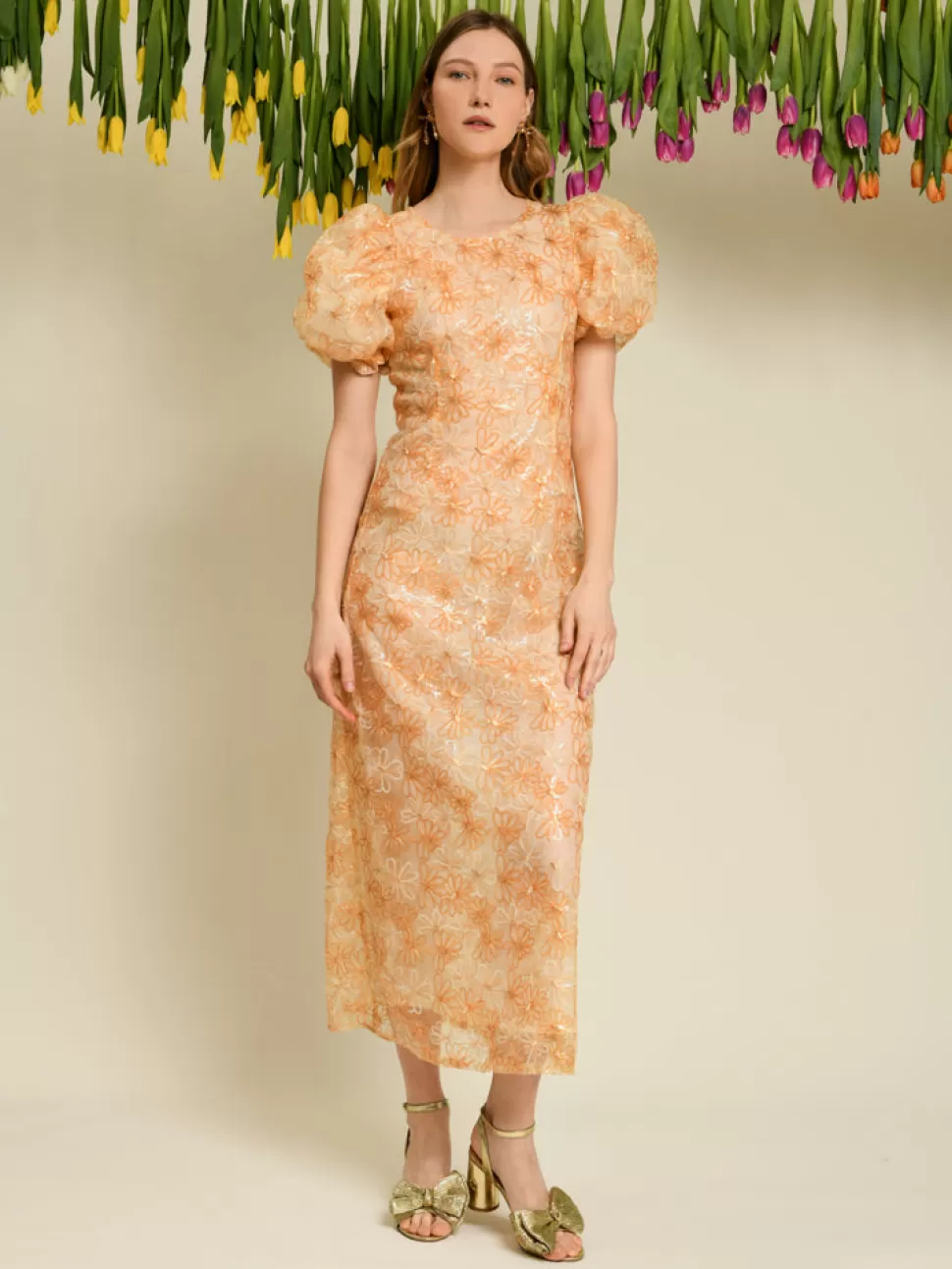 Dresses | Dream | Sister Jane DREAM Garden Sequin Midi Dress Gold Earth Yellow