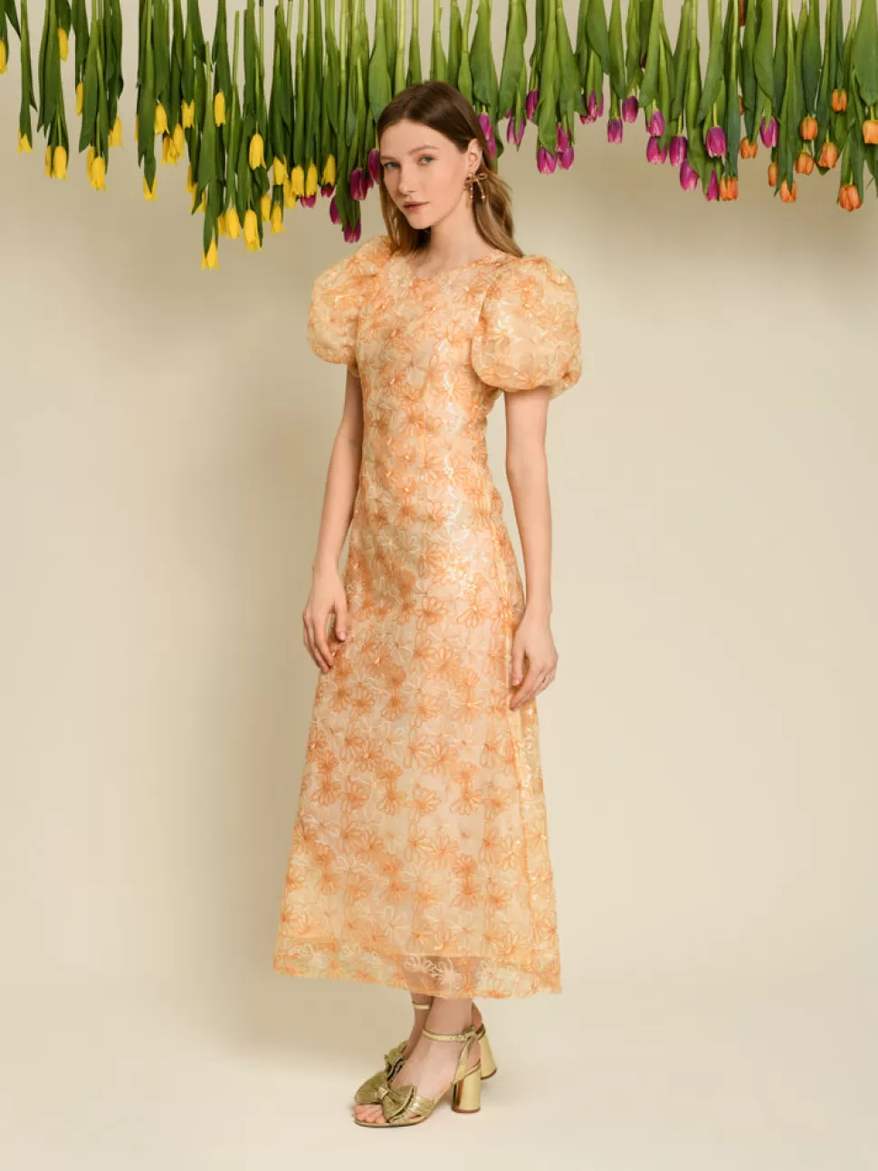 Dresses | Dream | Sister Jane DREAM Garden Sequin Midi Dress Gold Earth Yellow