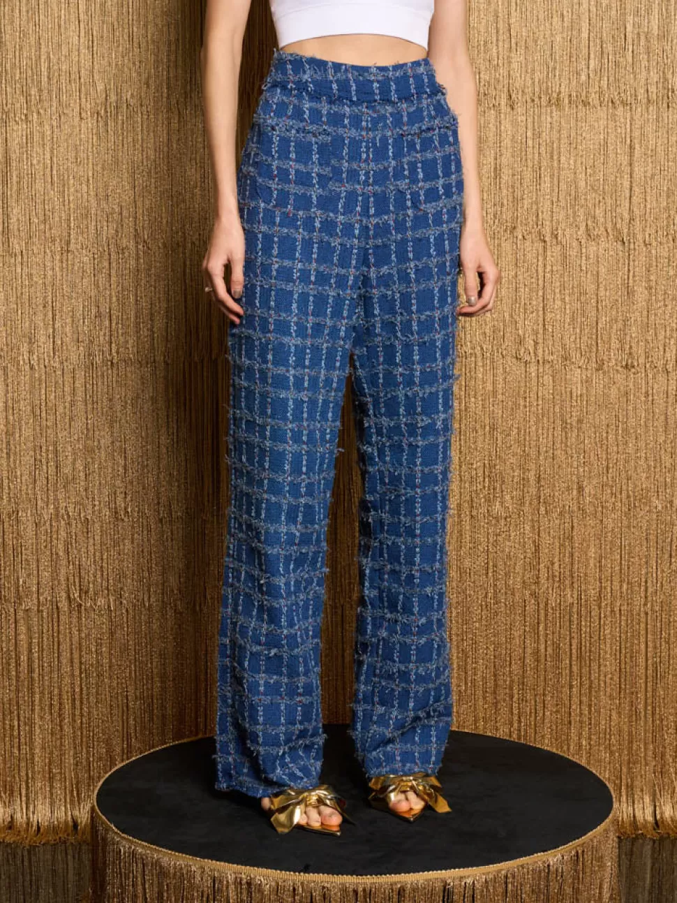 Bottoms | Dream | Sister Jane DREAM Gloria Tweed Trousers Indigo Blue