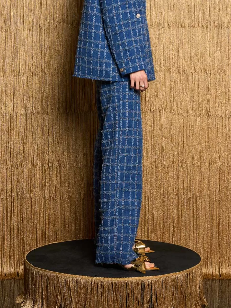 Bottoms | Dream | Sister Jane DREAM Gloria Tweed Trousers Indigo Blue