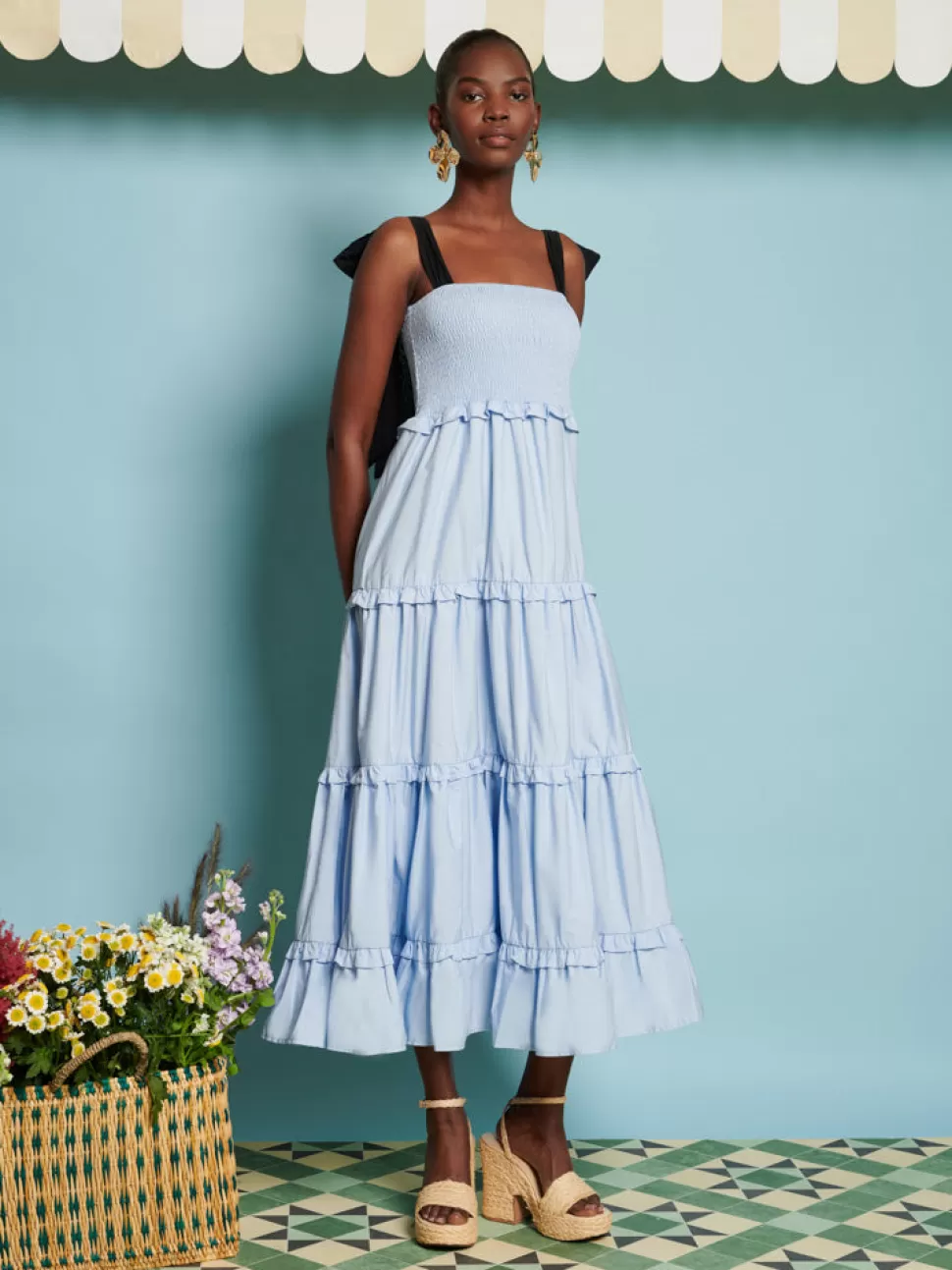 Dresses | Dream | Sister Jane DREAM Grapefruit Bow Midi Dress Pale Blue