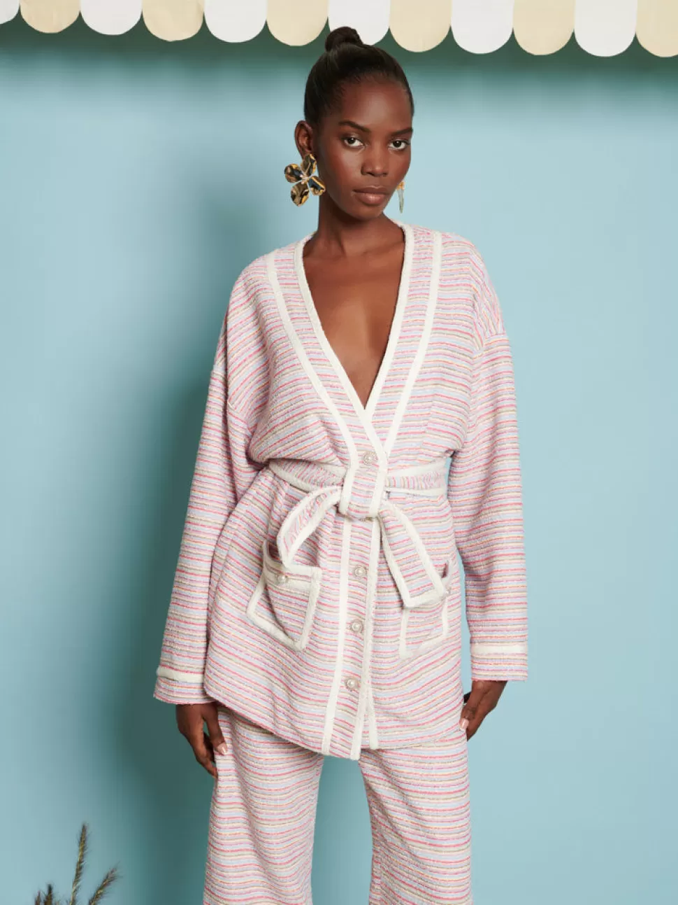Tops | Jackets | Sister Jane DREAM Honeydew Tweed Cardigan Rainbow Stripes