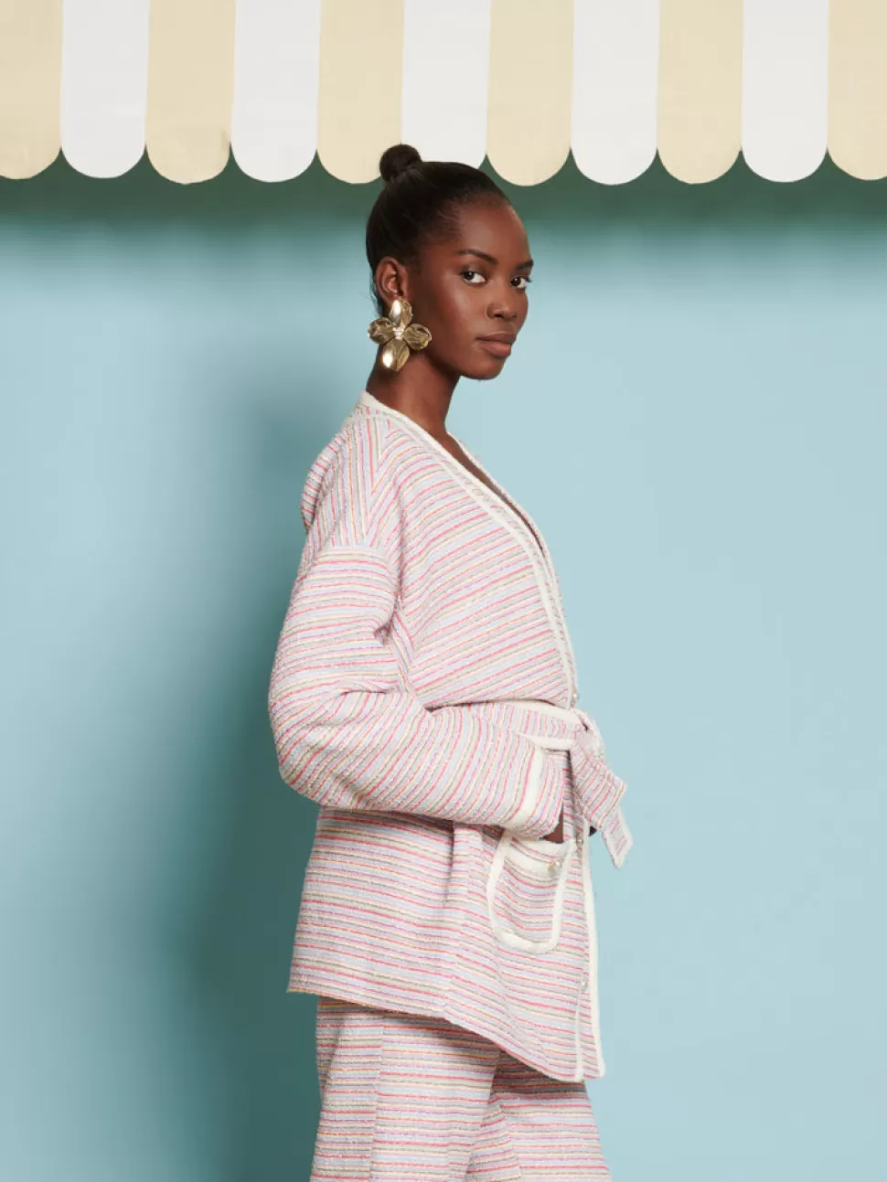 Tops | Jackets | Sister Jane DREAM Honeydew Tweed Cardigan Rainbow Stripes
