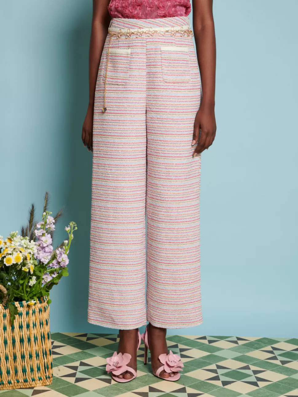 Bottoms | Dream | Sister Jane DREAM Honeydew Tweed Trousers Rainbow Stripes