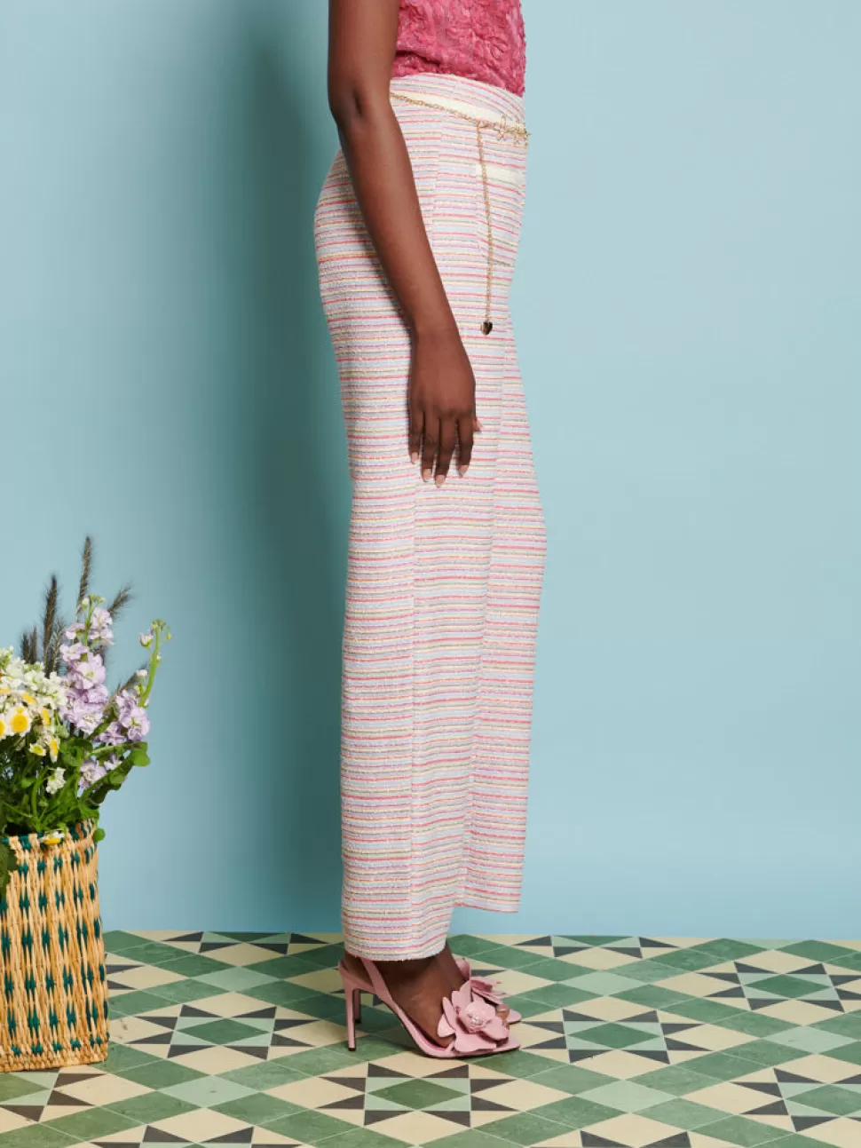 Bottoms | Dream | Sister Jane DREAM Honeydew Tweed Trousers Rainbow Stripes