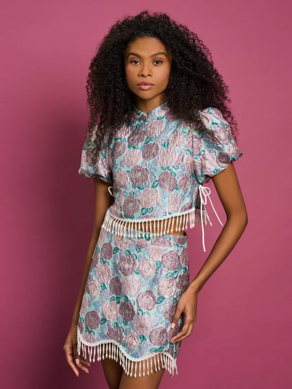 Dream | Sister Jane DREAM Iceland Poppy Jacquard Top Turquoise Blue