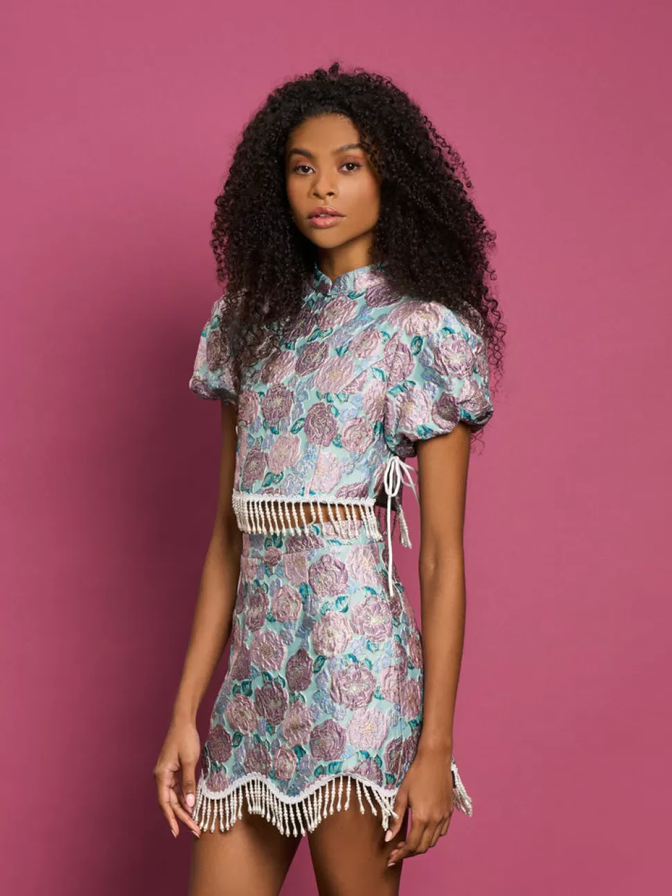 Dream | Sister Jane DREAM Iceland Poppy Jacquard Top Turquoise Blue