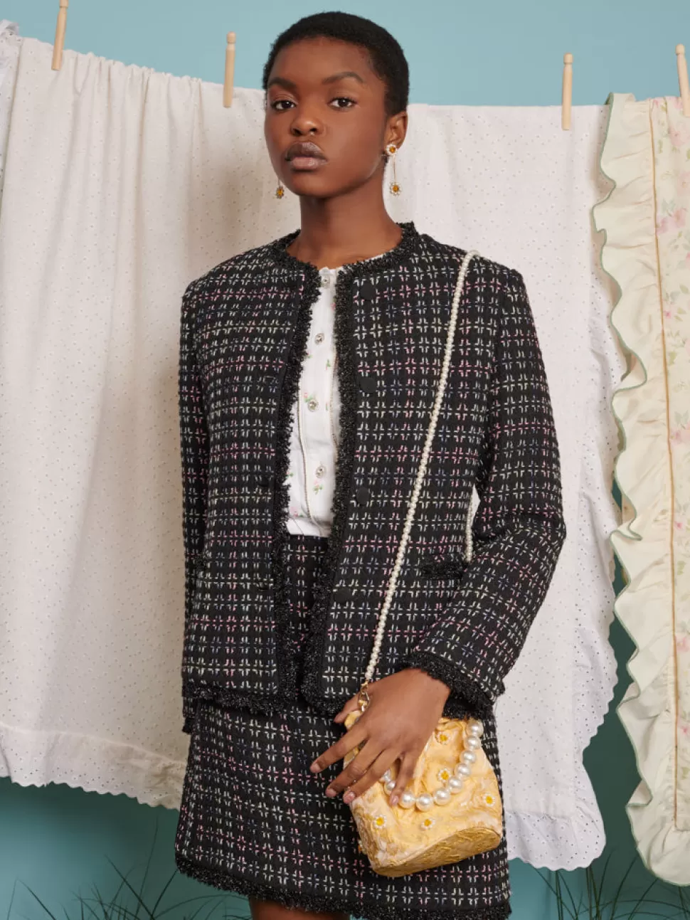Jackets | Dream | Sister Jane DREAM Lucinda Tweed Jacket Black Rainbow