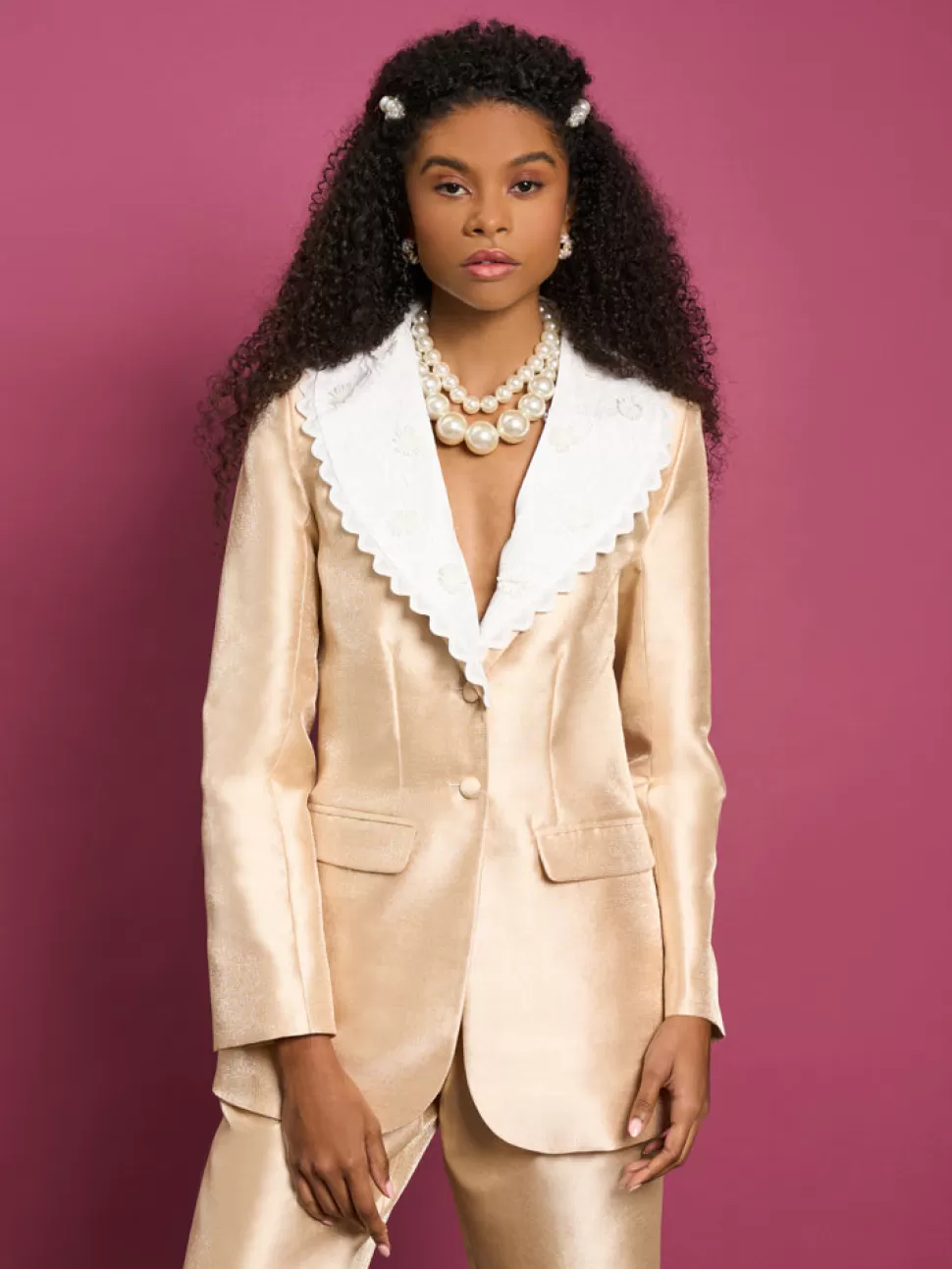 Jackets | Dream | Sister Jane DREAM Mariana Fitted Blazer Gold