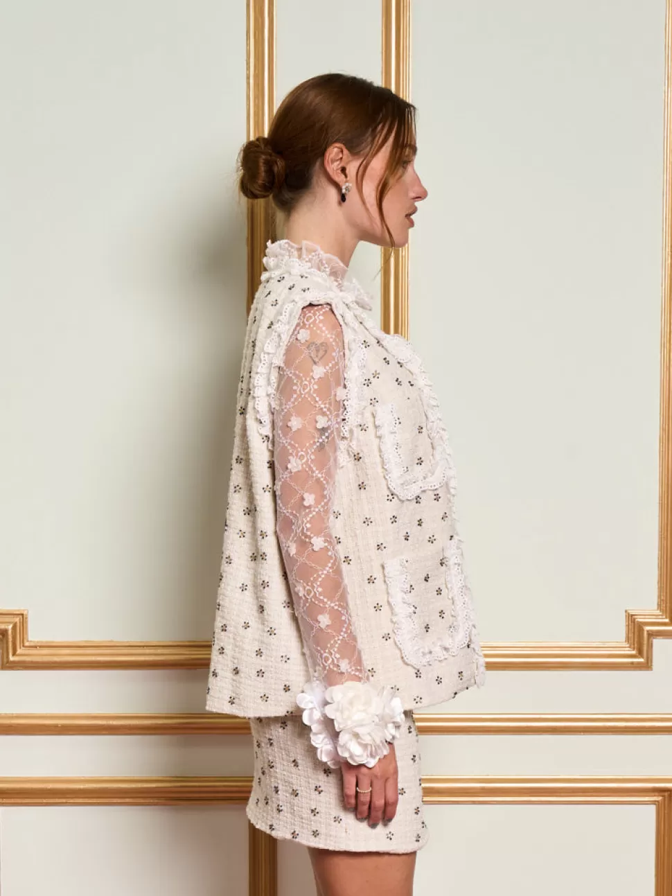 Jackets | Dream | Sister Jane DREAM Reine Jewel Tweed Jacket Pearled Ivory