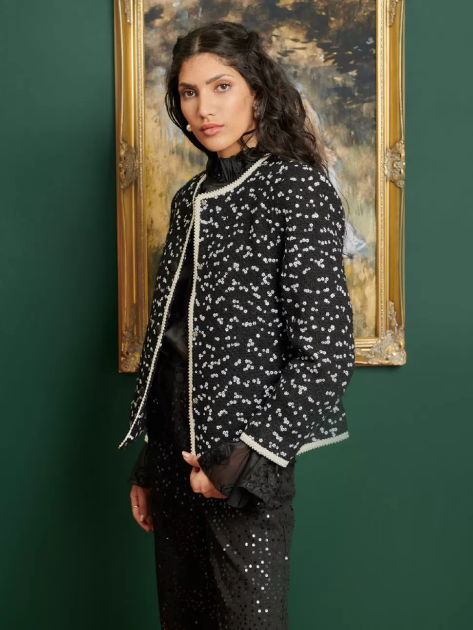 Jackets | Dream | Sister Jane DREAM Renoir Embellished Tweed Jacket Sparkling Black