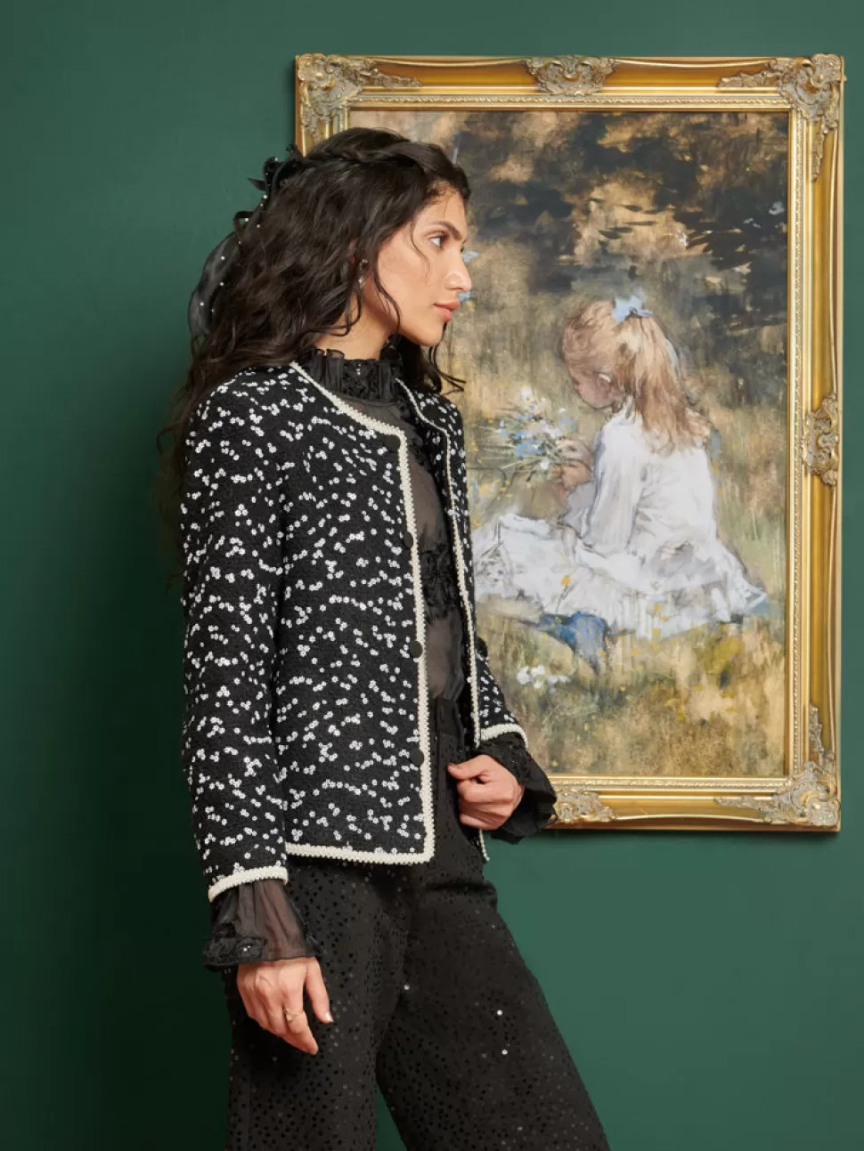 Jackets | Dream | Sister Jane DREAM Renoir Embellished Tweed Jacket Sparkling Black