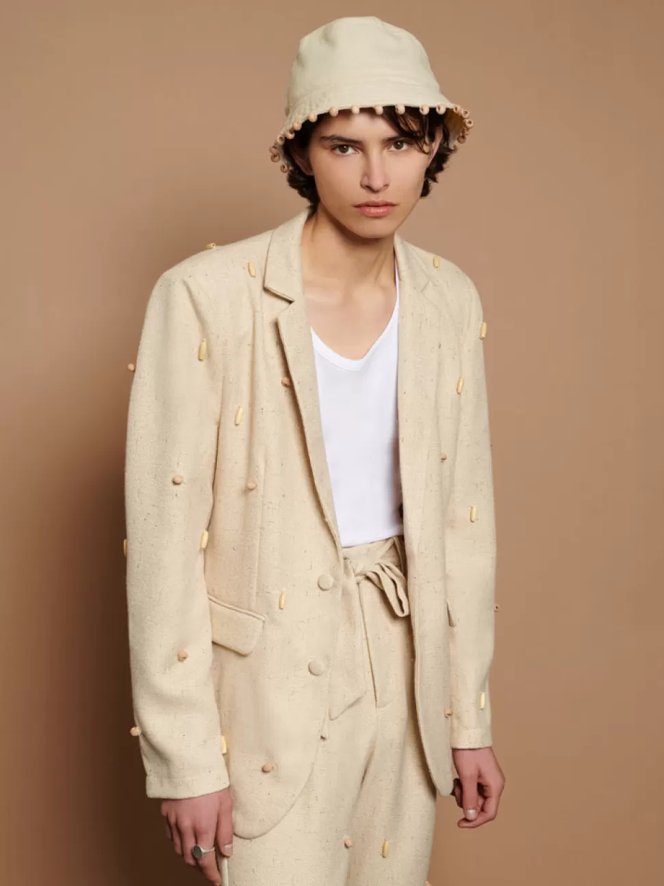 Jackets | Jackets | Sister Jane Dylan Bead Single Breasted Blazer Natural Ivory