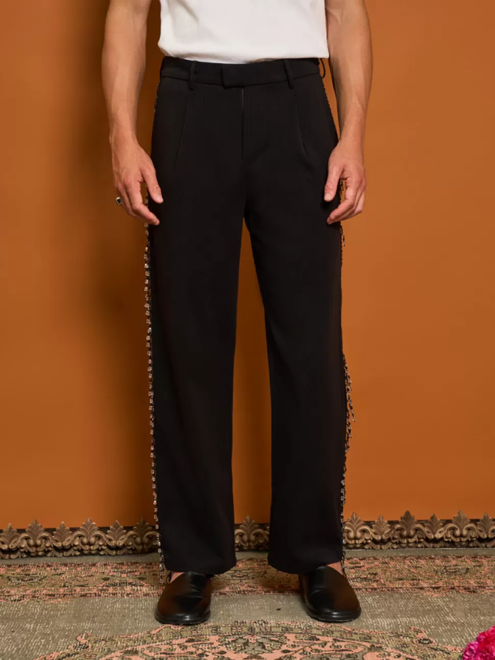 Bottoms | Trousers | Sister Jane Dylan Bead Trim Trousers Black