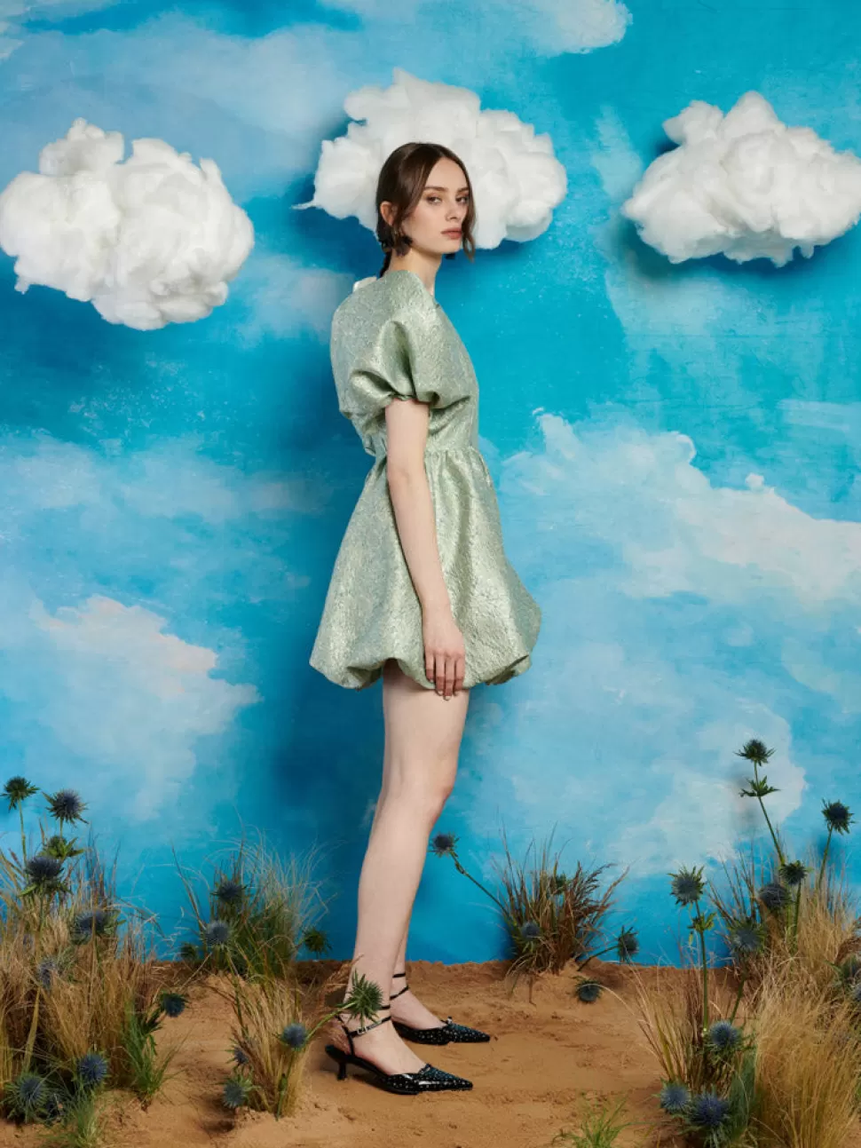 Dresses | Sister Jane Edan Jacquard Mini Dress Sage Green