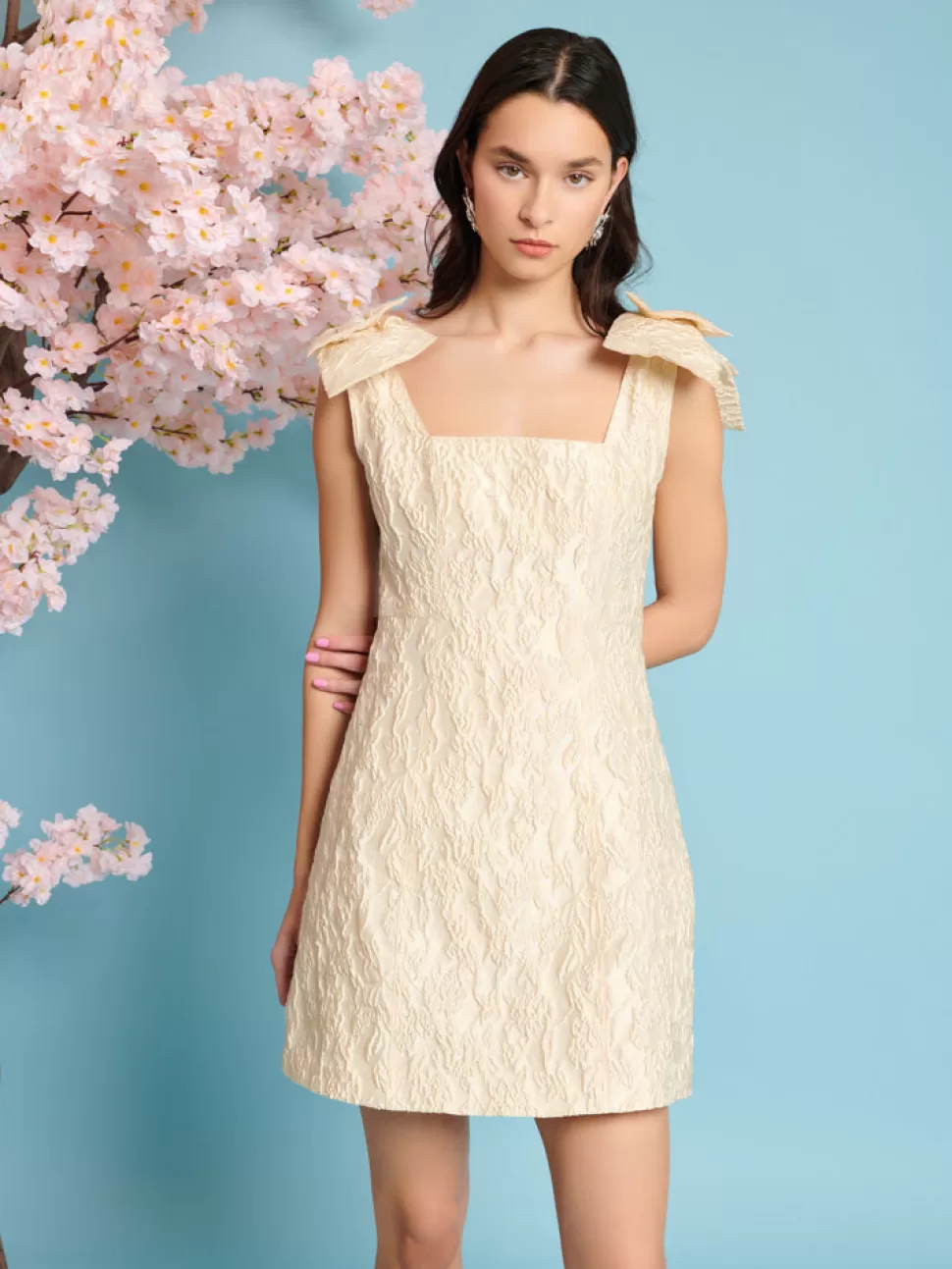 Dresses | Sister Jane Eden Blossom Jacquard Mini Dress Pastel Yellow