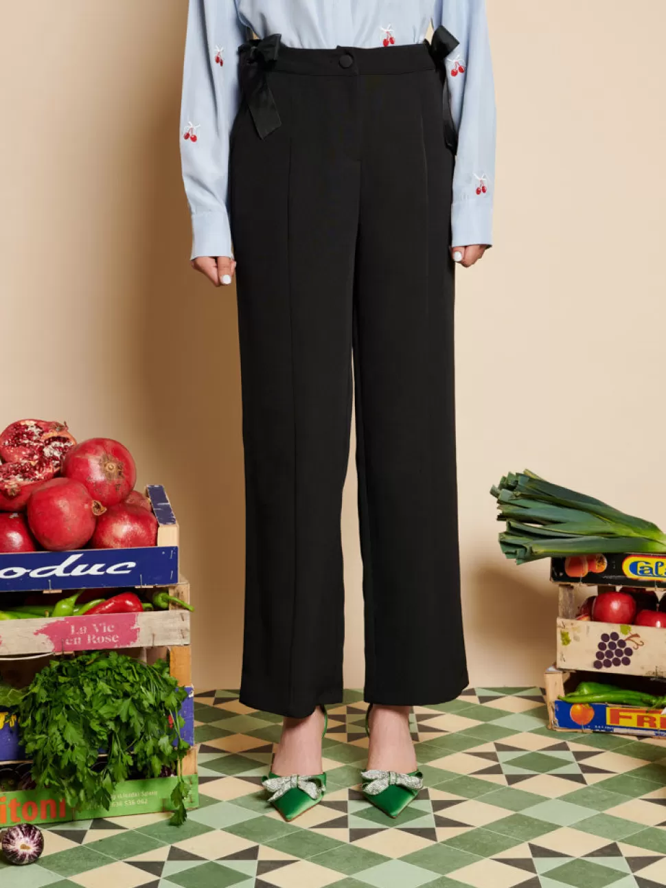 Bottoms | Sister Jane Eden Bow Trousers Coal Black