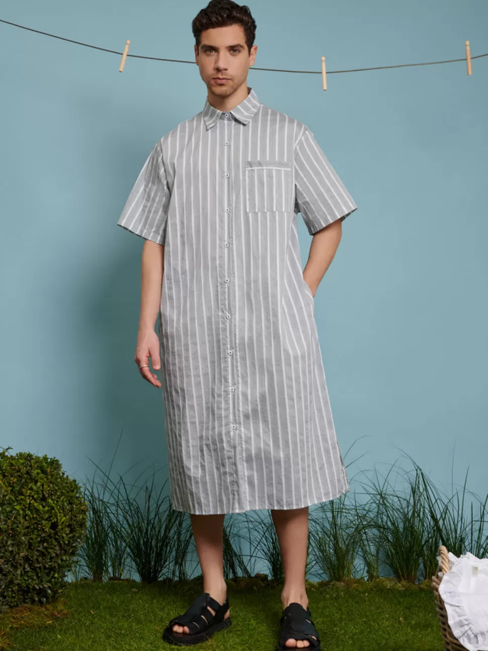 Shirts | Sister Jane Ellis Stripe Tunic Khaki Green Stripes
