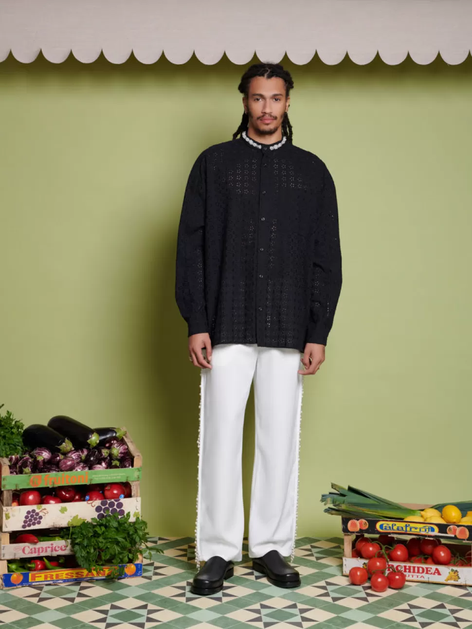 Shirts | Sister Jane Ferg Pearl Boxy Shirt Coal Black